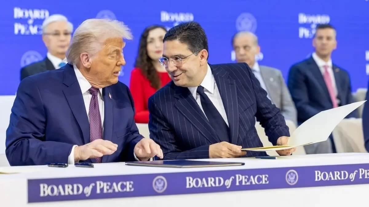 Donald Trump, presidente de los Estados Unidos, y Nasser Bourita, ministro de Asuntos Exteriores de Marruecos - PHOTO/Embajada de Marruecos