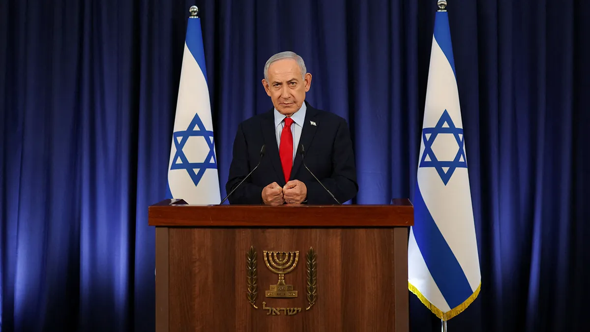 El primer ministro israelí, Benjamin Netanyahu, habla durante una rueda de prensa, en medio del conflicto entre Estados Unidos e Israel con Irán, en Jerusalén, el 19 de marzo de 2026 - REUTERS/ RONEN ZVULUN