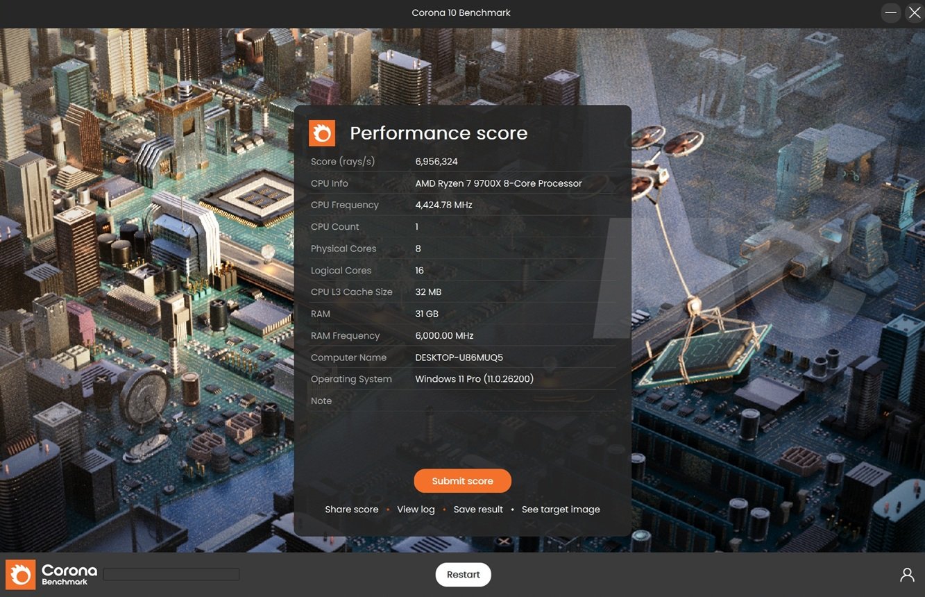 corona ryzen 7 9700x