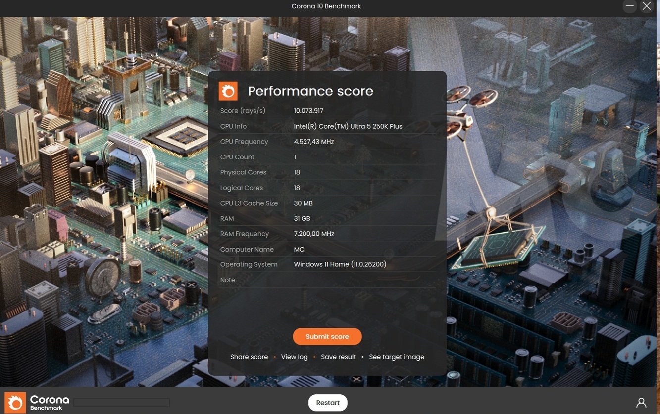 intel core 5 250k plus corona