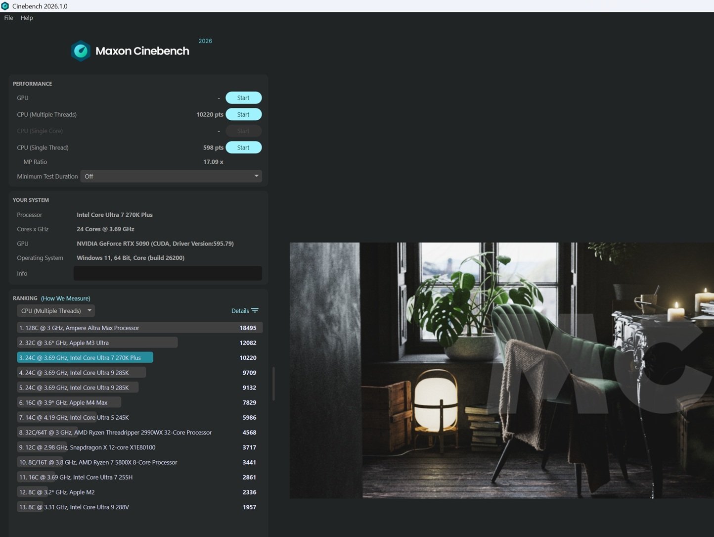 intel core 7 270k plus cb 26