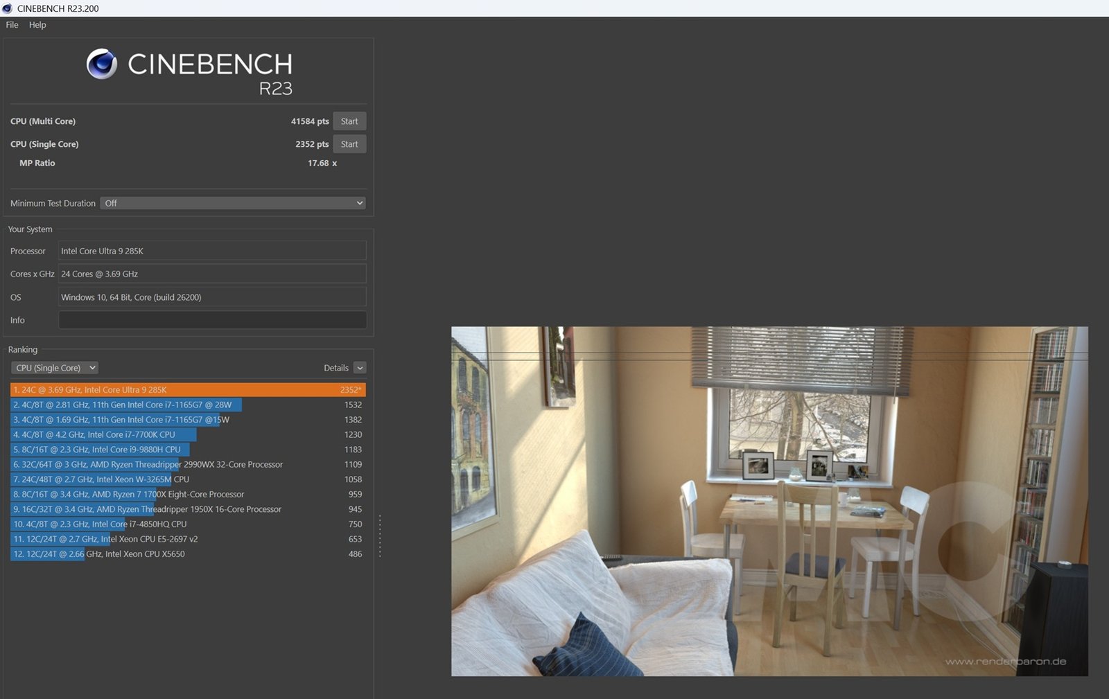 intel core ultra 9 285k cb23