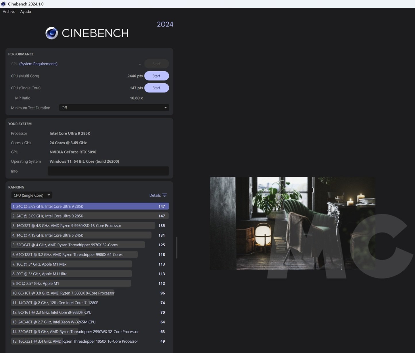 intel core ultra 9 285k cb24