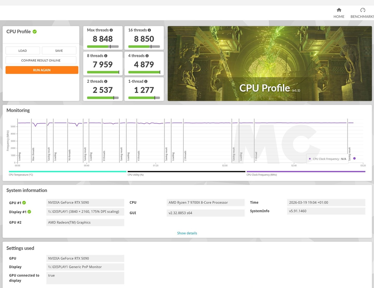 r7 9700x cpumark ryzen 7 9700x