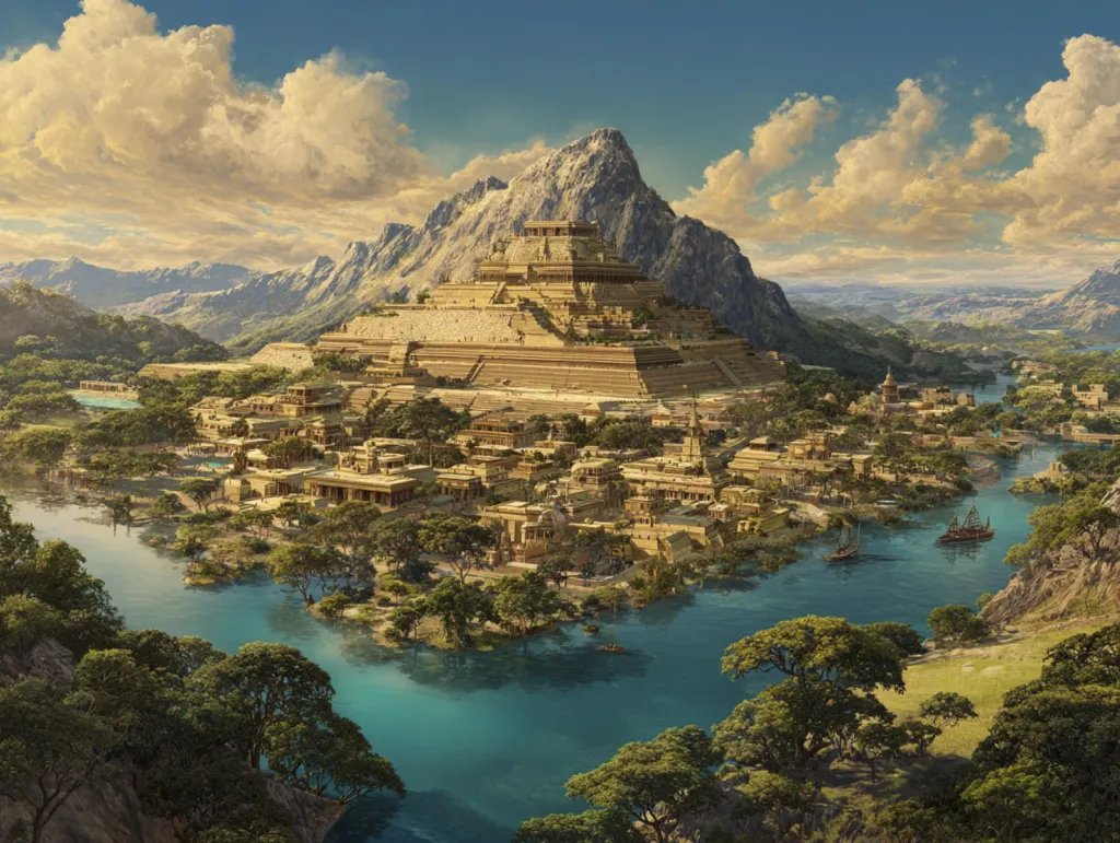 Ciudad junto a un río