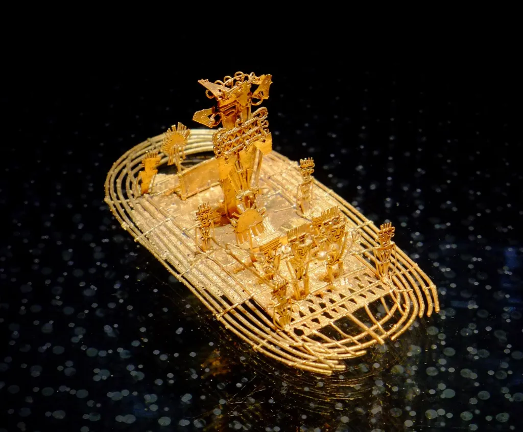 Balsa muisca con representación de la ceremonia de El Dorado