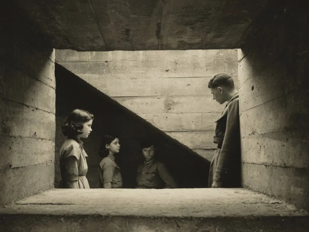 Familia en un búnker