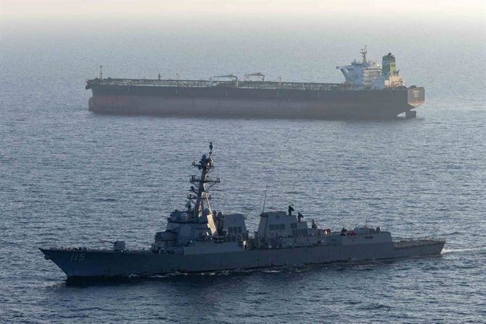 El destructor lanzamisiles 'USS Rafael Peralta' en una imagen de archivo