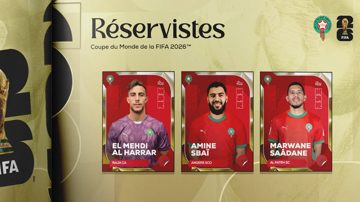 El Mehdi El Harrar (Raja Casablanca), Amine Sbaï (Grenoble Foot 38) y Marwan Saadane (Al-Fateh) - PHOTO/FRMF