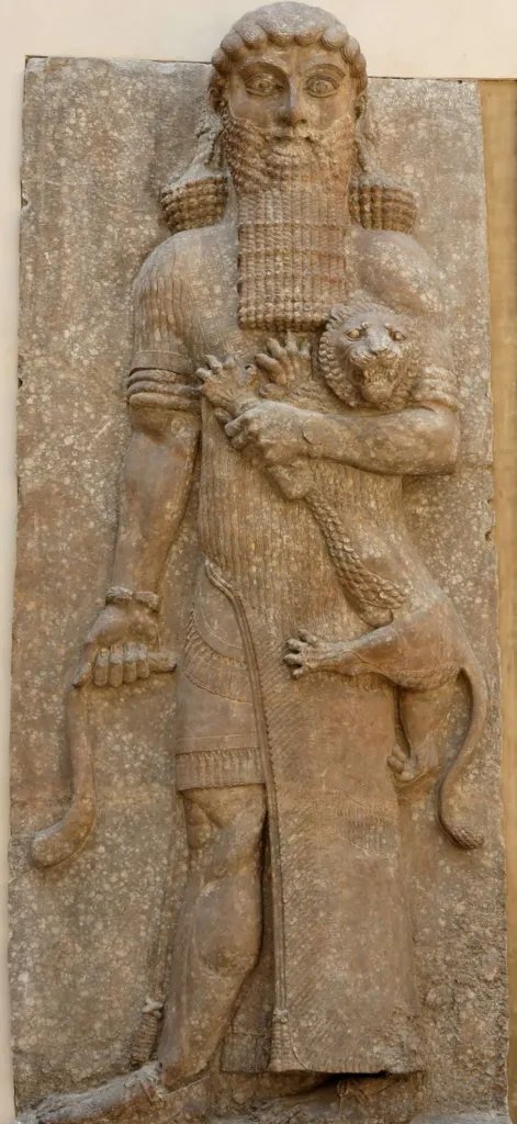 Figura heroica con león Museo del Louvre