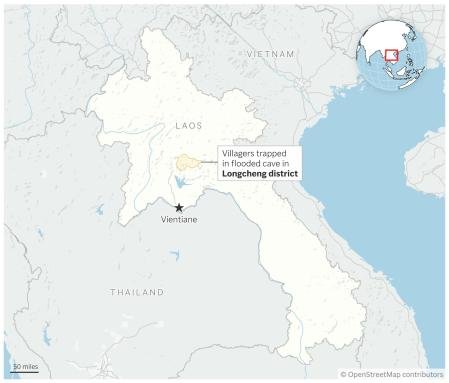 Mapa del sudeste asiático con la localización de la mina siniestrada 