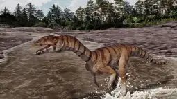 Reconstrucción de Labrujasuchus expectatus, una nueva especie de shuvosáurido descubierta en rocas del Triásico tardío de Ghost Ranch, en Nuevo México