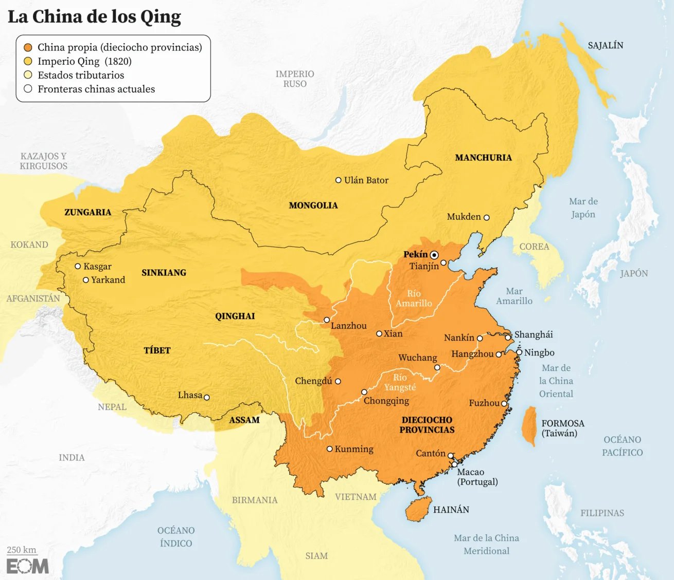 Mapa de la dinastía Qing