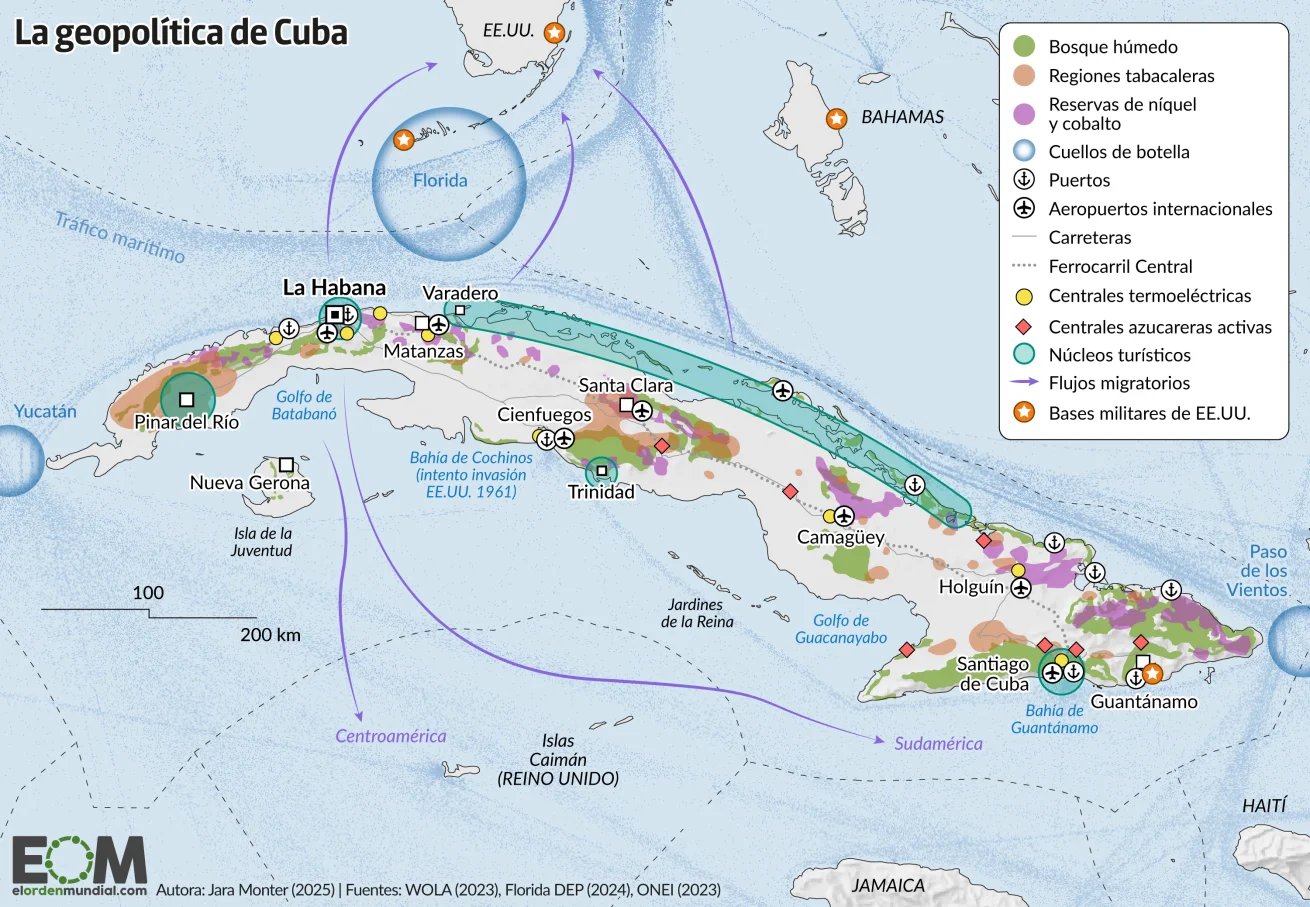 El mapa de la geopolítica de Cuba