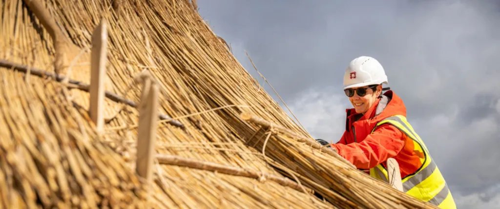 Techo de paja de la construcción