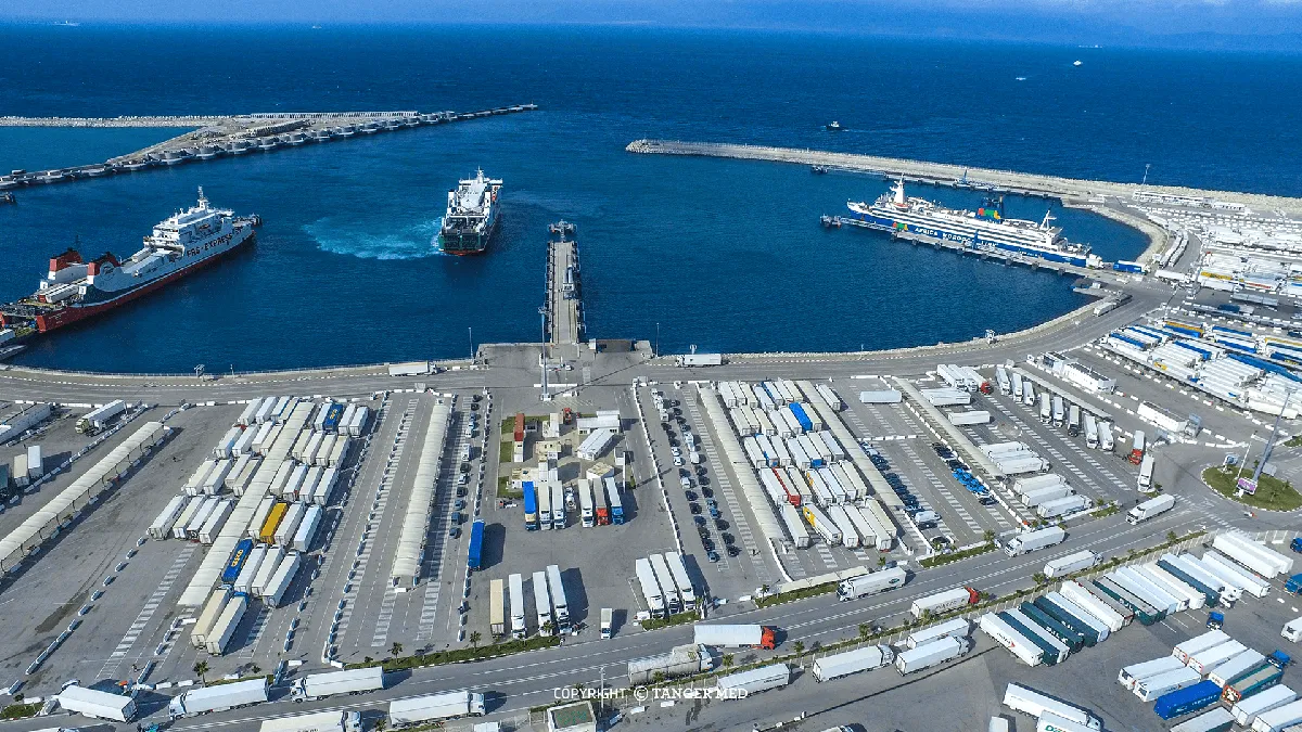 Camiones aparcados en el puerto de Tánger Med - PHOTO/AUTORIDAD PORTUARIA DE TANGER MED