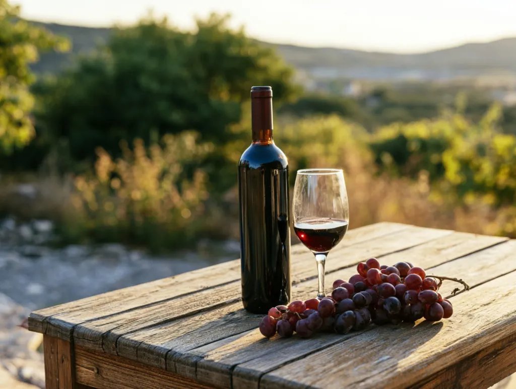 Vino y uvas