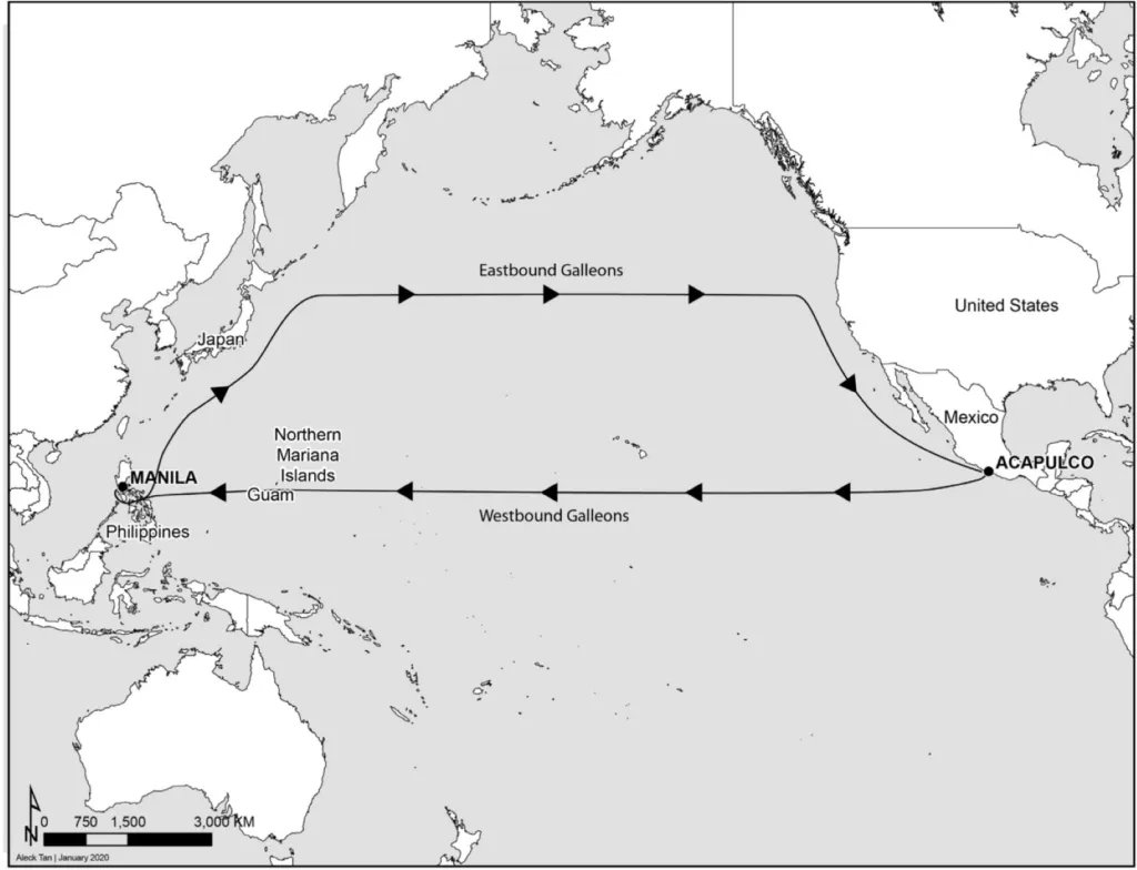 Ruta comercial de los galeones españoles