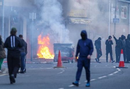 Protestas en Belfast. 