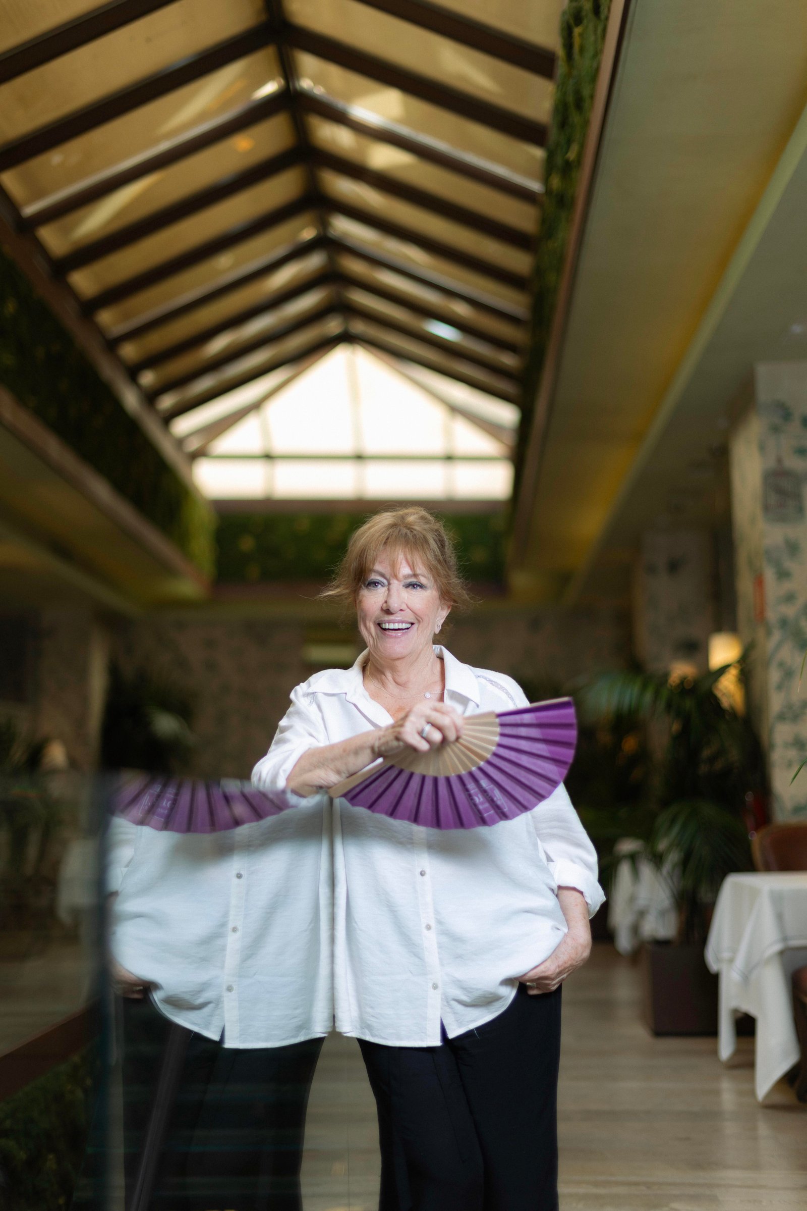 La actriz Mercedes Sampietro, a comienzos de junio en el Hotel Urso de Madrid.