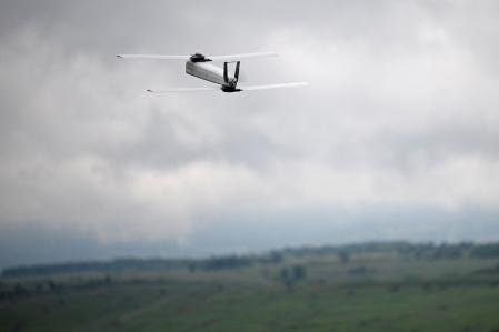 Un dron militar de la OTAN durante unos ejercicios en Lest, Eslovaquia