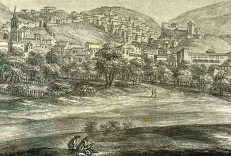 Detalle de la vista de Granada de Pier María Baldi.