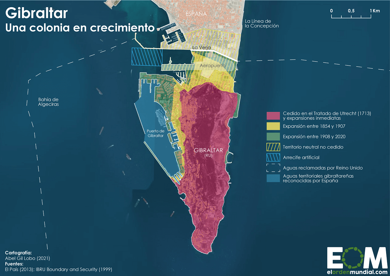 Mapa de la expansión de Gibraltar