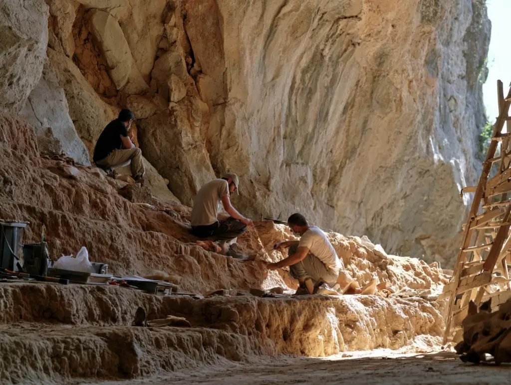 Excavación en una cueva