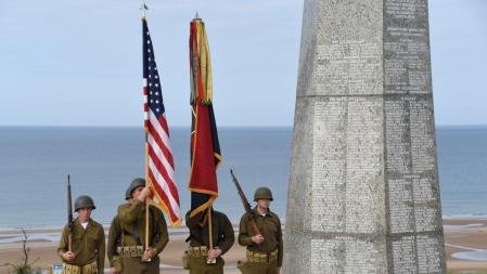 Imagen del 75 aniversario del Día D en Colleville-sur.Mer, Francia