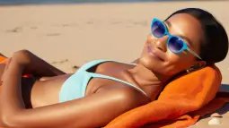 Mujer tomando el sol