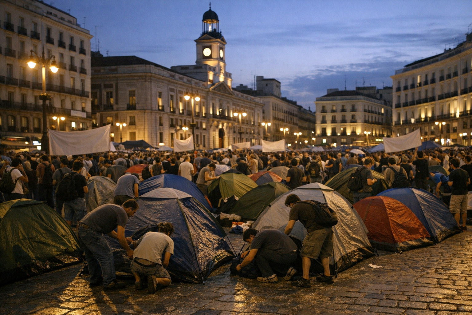 Miles de personas ocupan Sol en una protesta que rememora el 15-M Miles de personas ocupan Sol en una protesta que rememora el 15-M