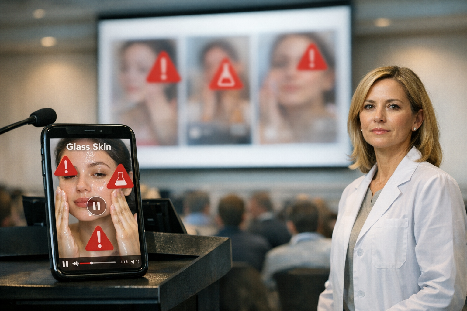 Estudio alerta sobre riesgos de rutinas 'glass skin' virales en TikTok