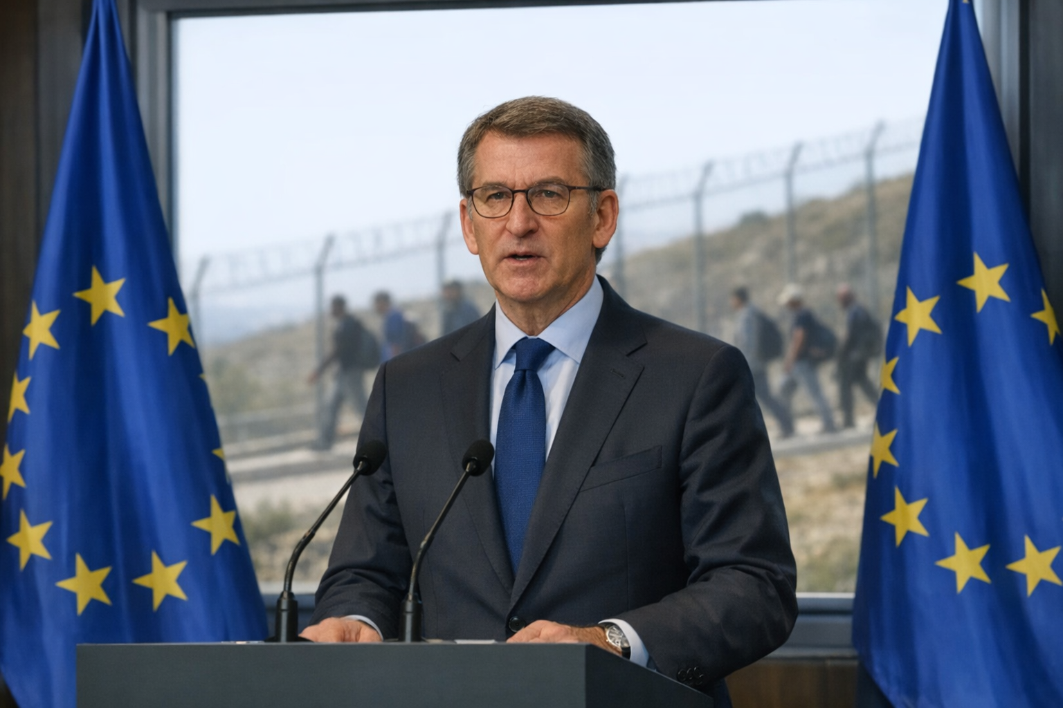 Feijóo eleva la presión sobre la UE para que intervenga en la crisis de Ceuta Feijóo eleva la presión sobre la UE para que intervenga en la crisis de Ceuta