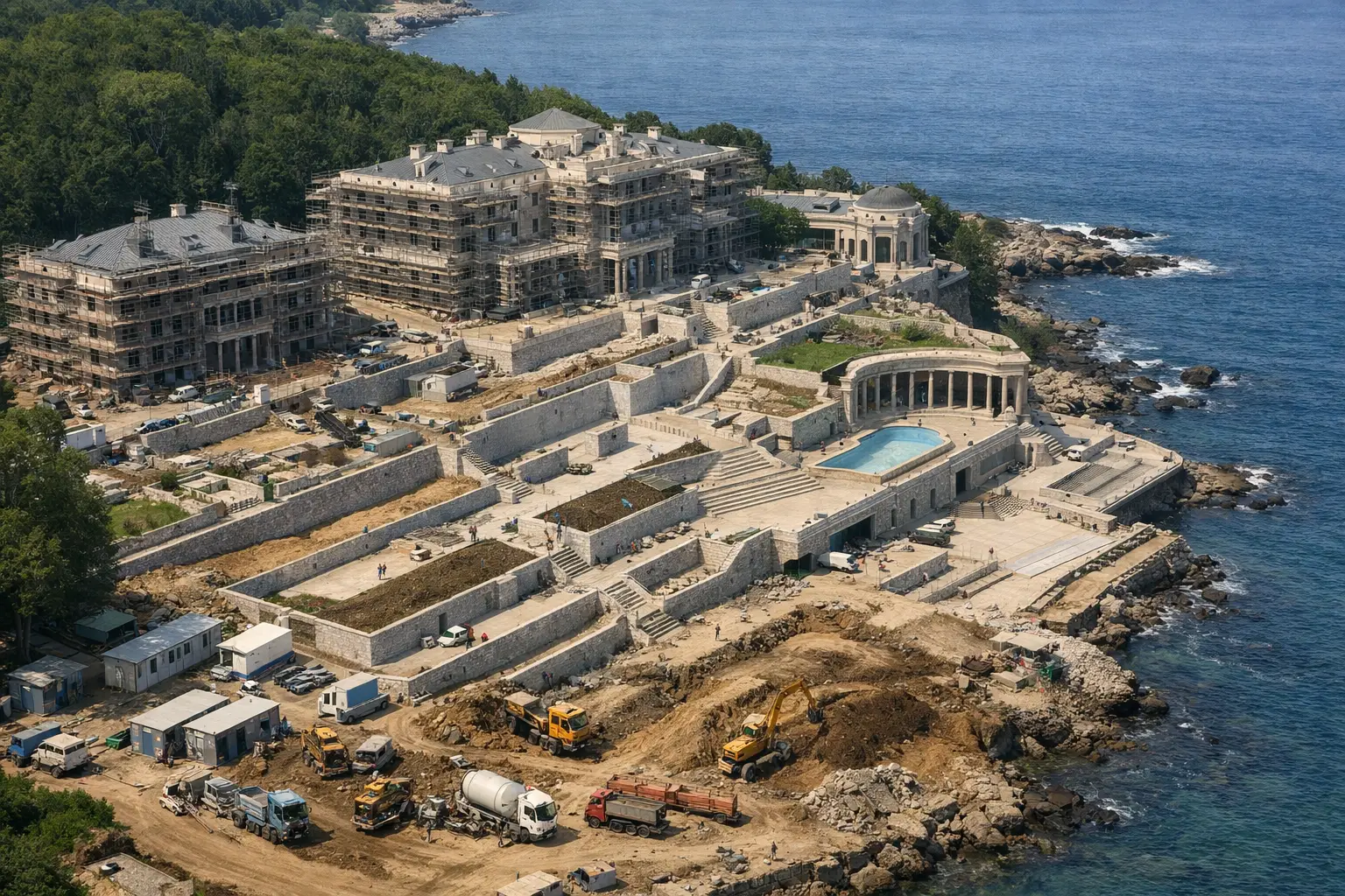 Imágenes y documentos exponen la ampliación de la residencia de Putin en el Mar Negro